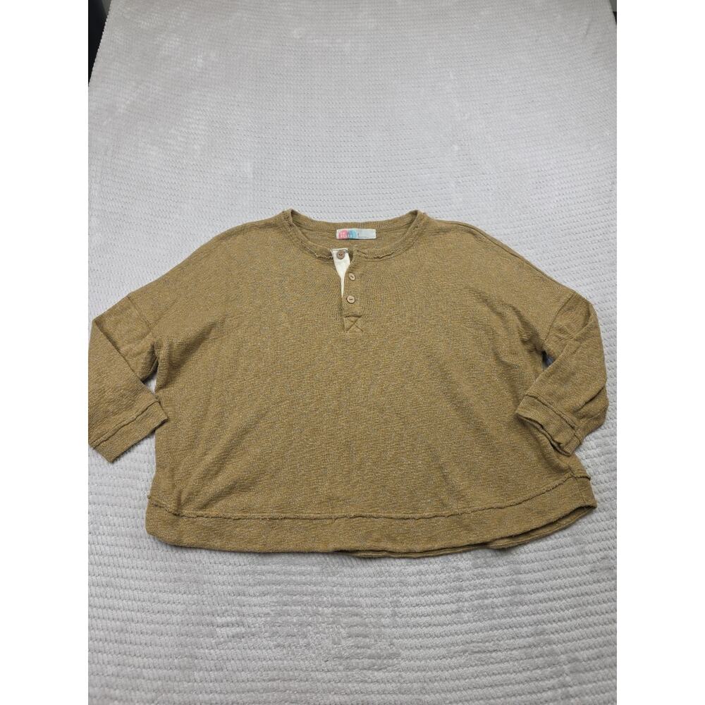 Free People Beach Shirt Womens Small Green Over Sized